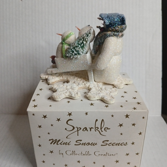 Collectable Creations Mini Snow Scenes- Sparkle Wheelbarrow Ride Christmas Decor - Picture 12 of 13